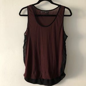 ALLSAINTS maroon mesh tank